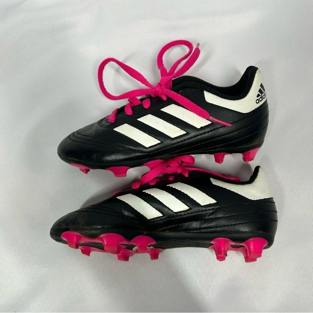 Adidas | Soccer Cleats Black Pink White Girls Lace Up Kids Children’s Size 12K